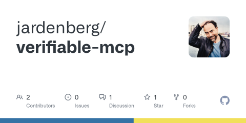 The LinkedIn link preview for the jardenberg/verifiable-mcp repository on GitHub.